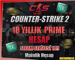 STEAM 18 YILLIK TÜRKİYE MAĞAZA CS2 PRİME HESAP