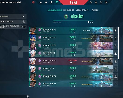 YÜCELİK 1 HESAP YÜKSEK MMR