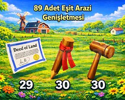 89 Adet Eşit Arazi Genişletmesi ANINDA TESLİMAT