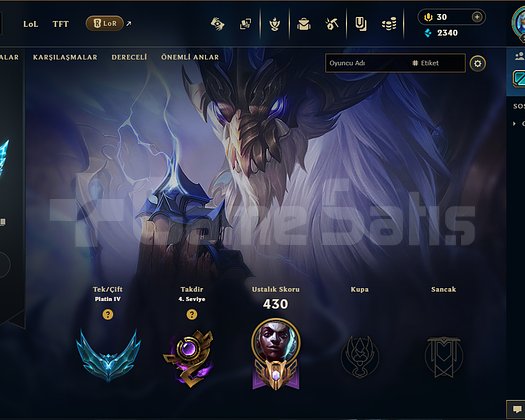 Yüksek Win Rateli FULL+FULL PLAT LOL HESABI