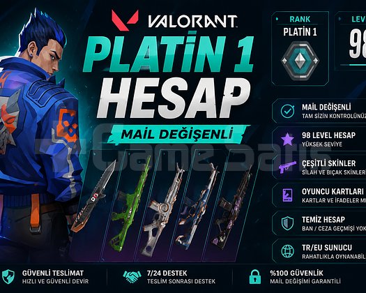PLATİN 2 HESAP MAIL DEĞİŞENLİ SKİNLİ TEMİZ HESAP