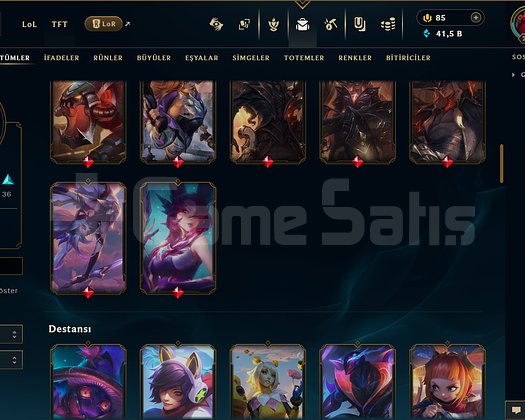 262 LEVEL / 85 SKİN / FUL HERO +MAİL +14K SATIŞ