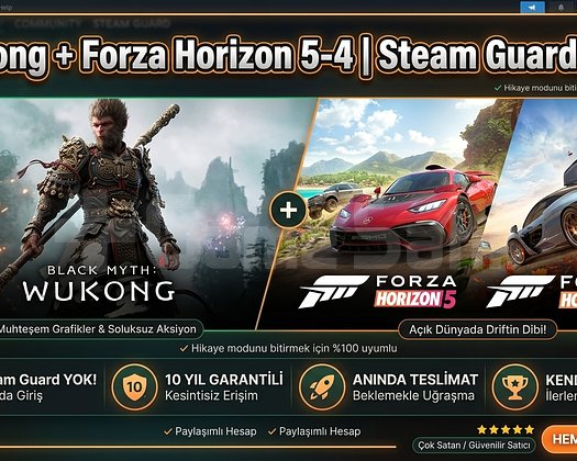 Wukong + Forza Horizon 5-4 | Steam Guard YOK!