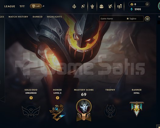 EUW Unranked | 2 Kostüm - 33 Hero | LoL Hesap