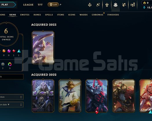TR Unranked | 6 Kostüm - 12K Mö | LoL Hesap