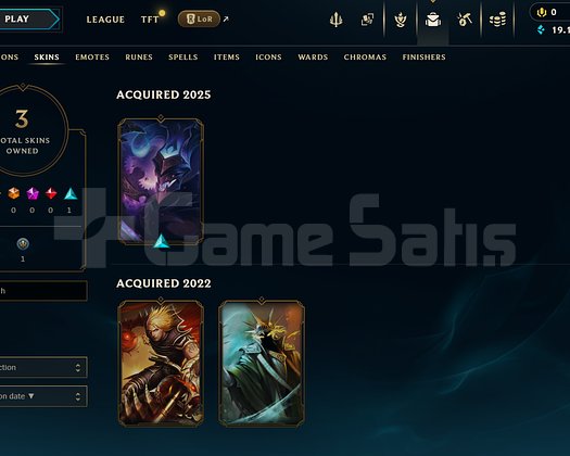 TR Unranked | 3 Kostüm - 19K Mö | LoL Hesap