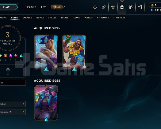 TR Unranked | 3 Kostüm - 35 Hero | LoL Hesap