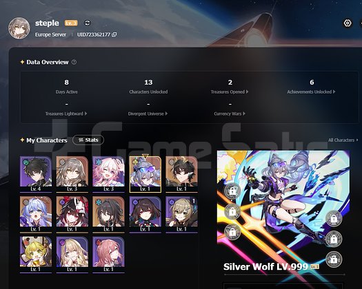 TL 3 | 5X5 Silver Wolf LV.999