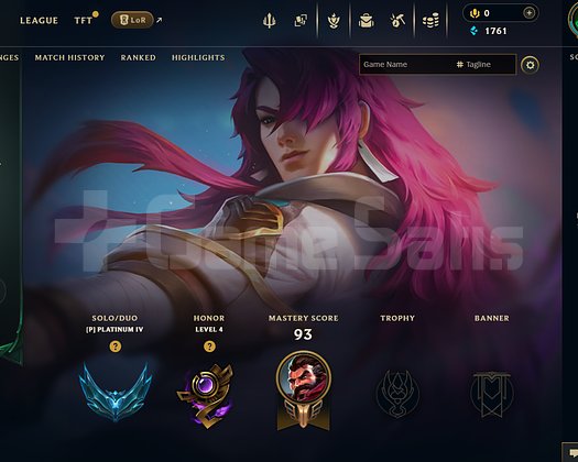 TR Plat 4 | 6 Kostüm - 72 Hero | LoL Hesap