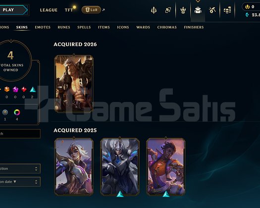 TR Plat 3 | 4 Kostüm - 23K Mö | LoL Hesap