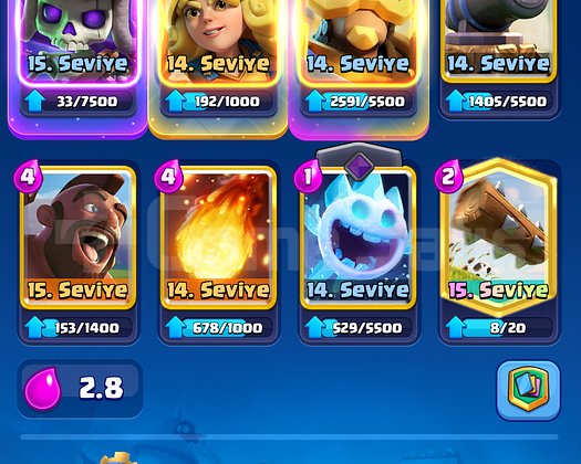Clash royale 2.6 desteli hesap