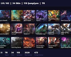 TR / 162 LVL + 34 SKİN + BRONZE II !!