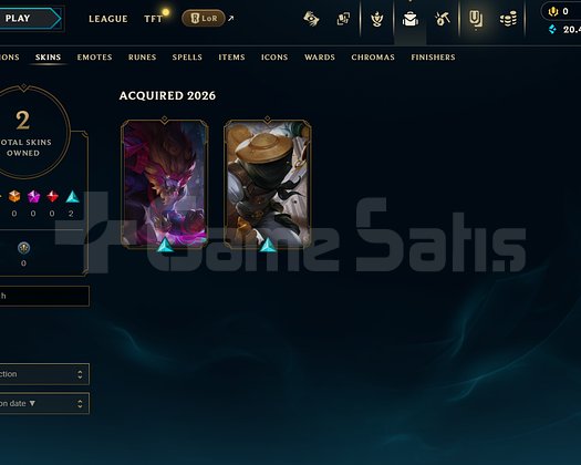 TR Unranked | 2 Kostüm - 20K Mö | LoL Hesap