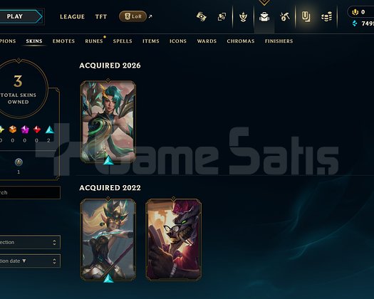 TR Unranked | 3 Kostüm - 22 Hero | LoL Hesap