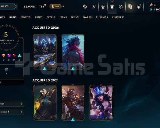 TR Unranked | 5 Kostüm - 31 Hero | LoL Hesap