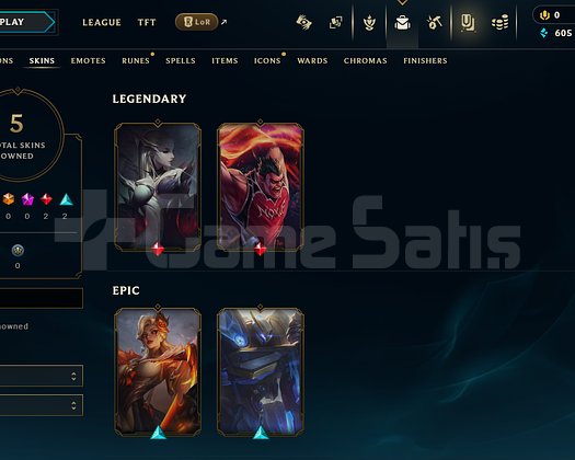 TR Unranked | 5 Kostüm - 38 Hero | LoL Hesap