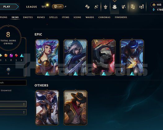 TR Unranked | 8 Kostüm - 22 Hero | LoL Hesap