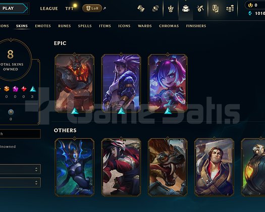TR Unranked | 8 Kostüm - 37 Hero | LoL Hesap