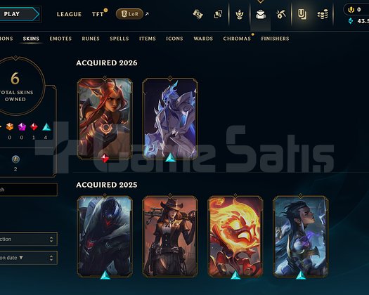 TR Plat 2 | 6 Kostüm - 43K Mö | LoL Hesap