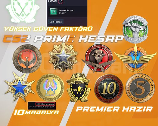 10 NADIR MADALYA + 1600 SAAT + FACEIT !!!!