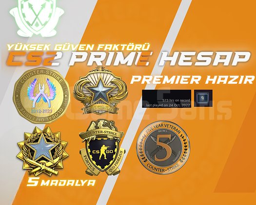 5 MADALYA + 570 SAAT + FACEIT + PREMIER HAZIR