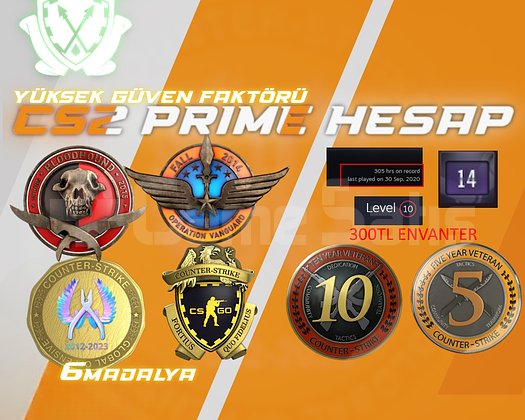 6 NADIR MADALYA + 300 SAAT + FACEIT + 15 OYUN
