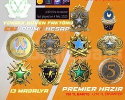 !13 MADALYA + 2571 SAAT + 12000TL OYUN + FACEIT !!