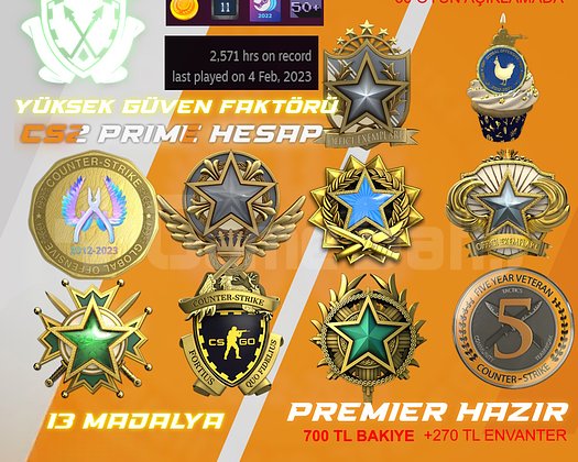 !13 MADALYA + 2571 SAAT + 12000TL OYUN + FACEIT !!
