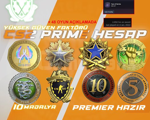 NADIR ! 10 MADALYA + 2090 SAAT + FACEIT + 48 OYUN