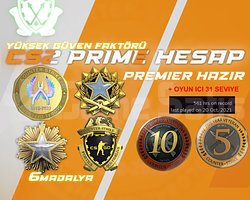 6 MADALYA + 560 SAAT + FACEIT + OYUN ICI 31 LEVEL