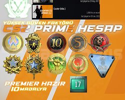 ÇOK NADİR ! 10 MADALYA 2000 SAAT + FACEIT + PREMIE