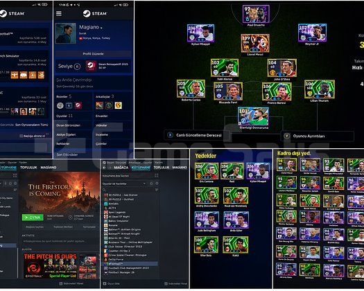 Efootbol efsane kadrom satilik Steam hesabım