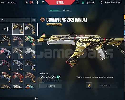 CHAMP 21,22,24,25 Lİ 15 VANDALLI 10 BIÇAKLI HESAP