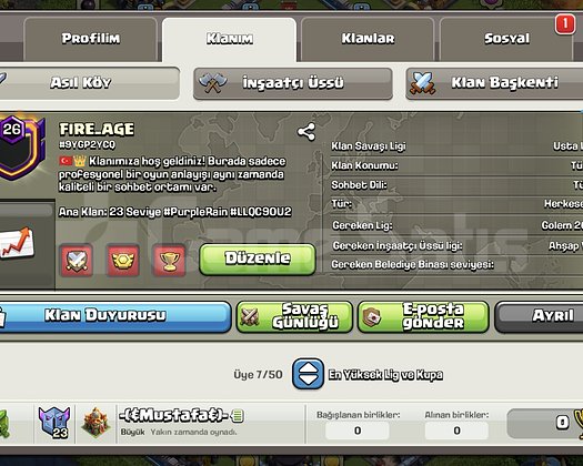 26 SEVİYE 27 OLACAK USTA 3 LİGİNDE ÇİÇEK GİBİ KLAN