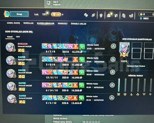 EUW PLAT DİAMOND MMR +30 -10