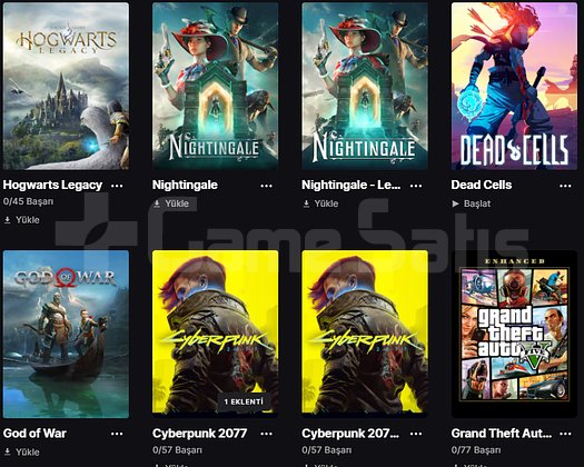 90+ OYUN EPIC HESABI DOLU HESAP