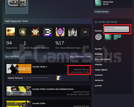 ANINDA TESLİM | 7 MADALYA | 786 SAAT | FACEIT