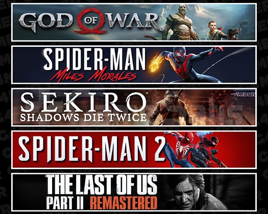 GOW + Miles + Sekiro + Spider 2 + TLOU2