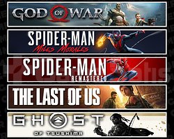 GOW + Miles + Spider 1 + TLOU1 + Tsushima