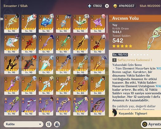 AR60 94x5  Whale Seviyesi Genshin Account