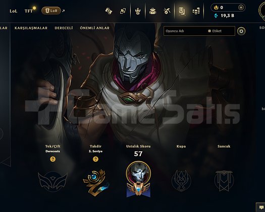 EUW HANDMADE 30 LVL URANKED/DOLU GANİMET/