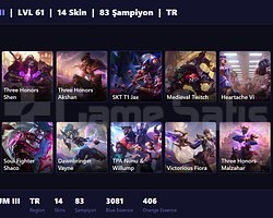 TR / 61 LVL + 14 SKİN + PLATINUM III !!