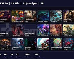 TR / 30 LVL + 23 SKİN + UNRANKED !!