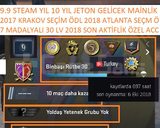 7 MADALYALI 30 LV 2018 EN SON AKTİFLİK 100 TL CS G