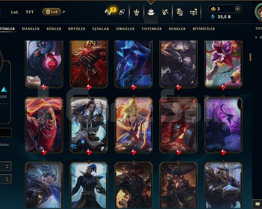 457 LEVEL / 232 SKİN / FUL HERO +MAİL +TELEFON