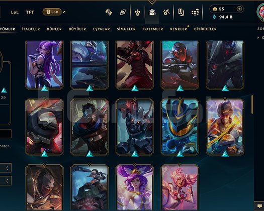 234 LEVEL / 95 SKİN / FUL HERO +MAİL +14K SATIŞ
