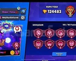 124.000 KUPA DEV BRAWL STARS HESABI FULL KOL
