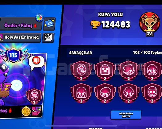124.000 KUPA DEV BRAWL STARS HESABI  FULL KOL