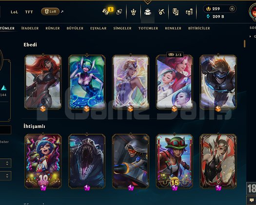 433 KOSTÜM 209K ÖZ 577 LVL EFSANE DOLU MAİL HESAP