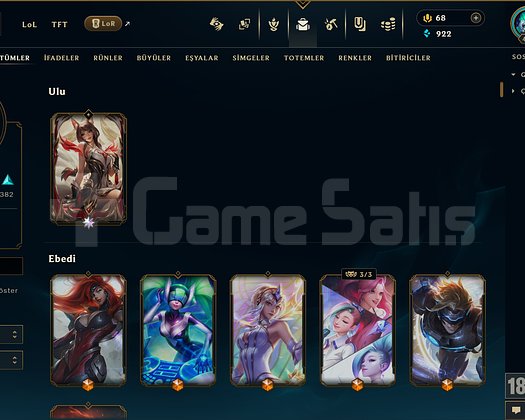 733 KOSTÜM 498 LVL UNRANKED EFSANE DOLU MAİL HESAP
